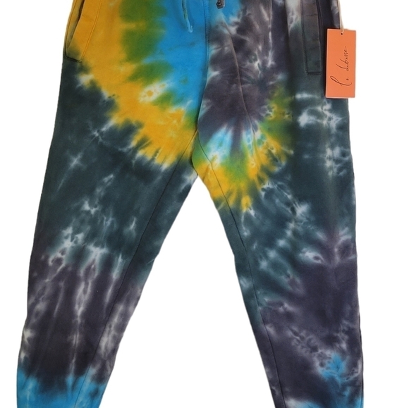 La' Detresse Acid Wash Limeade Tie Dye Sweatpants •M - Picture 8 of 15